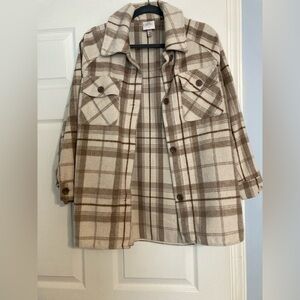 Plaid Button-Up Jacket
